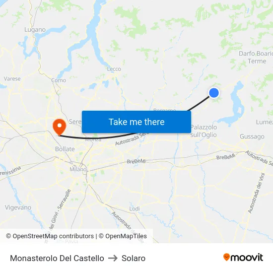 Monasterolo del Castello to Solaro map