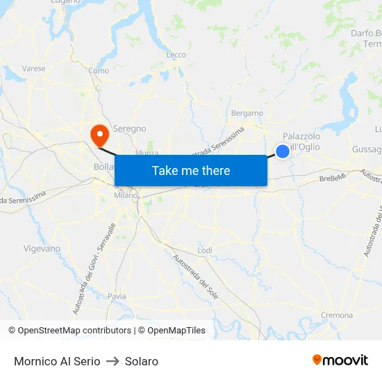 Mornico Al Serio to Solaro map