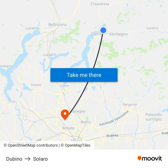 Dubino to Solaro map