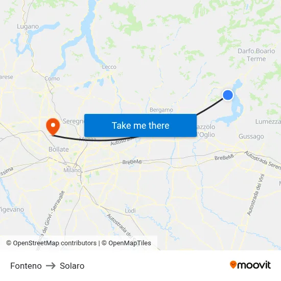 Fonteno to Solaro map