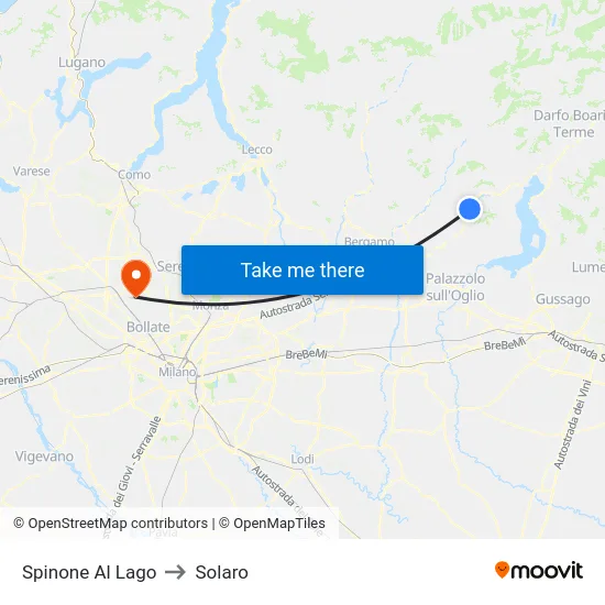 Spinone Al Lago to Solaro map