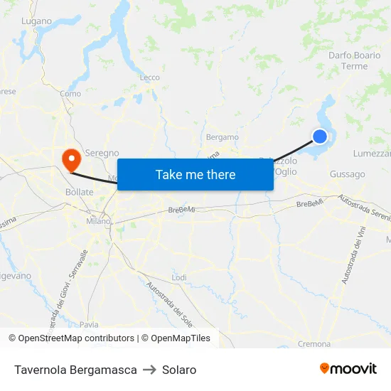 Tavernola Bergamasca to Solaro map
