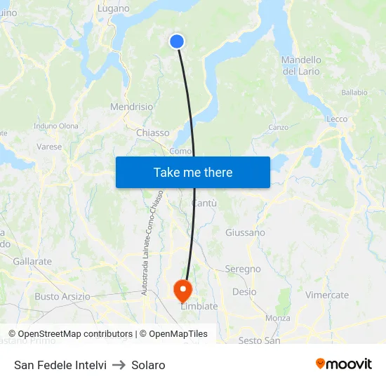 San Fedele Intelvi to Solaro map