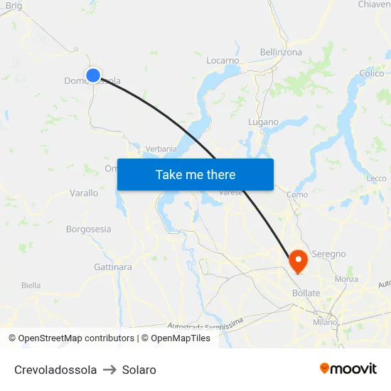 Crevoladossola to Solaro map