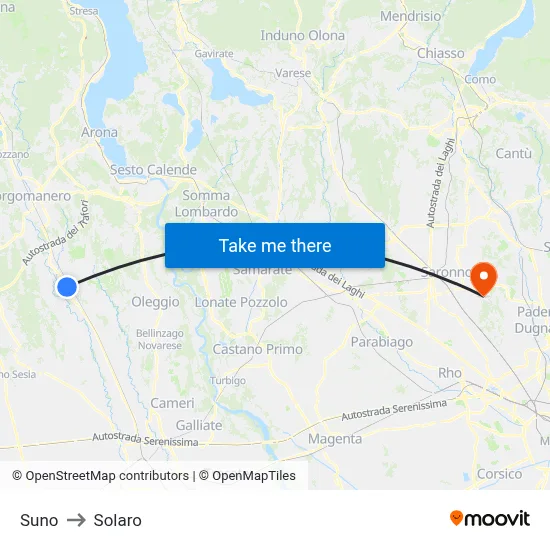 Suno to Solaro map