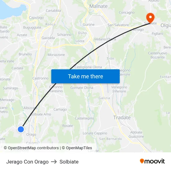 Jerago con Orago to Solbiate map