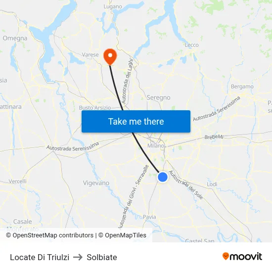 Locate di Triulzi to Solbiate map