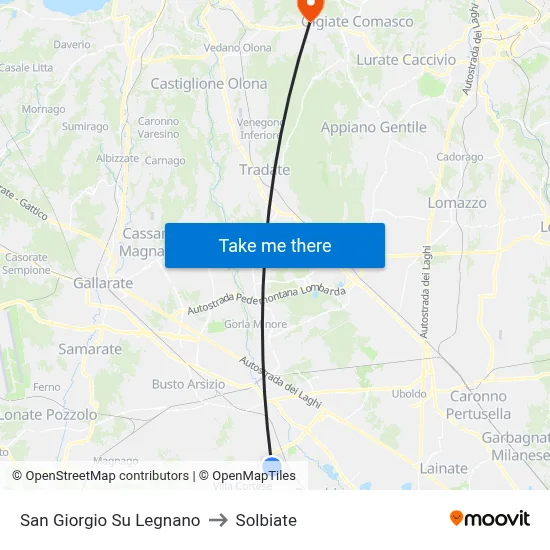 San Giorgio Su Legnano to Solbiate map