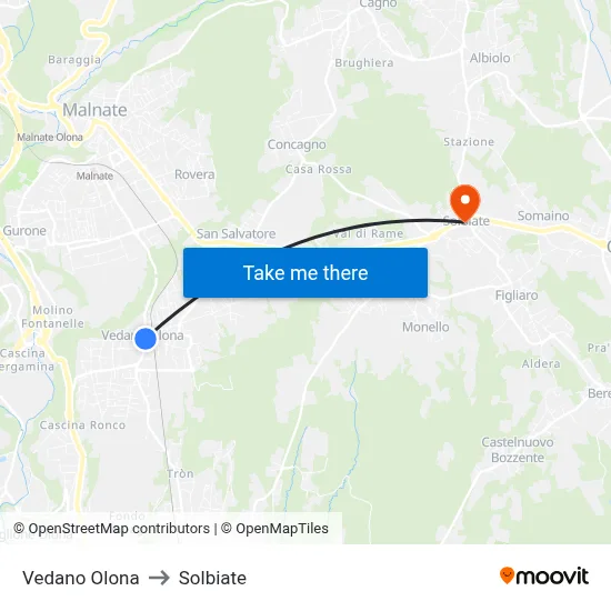 Vedano Olona to Solbiate map