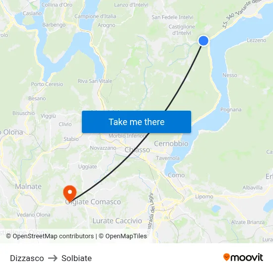 Dizzasco to Solbiate map