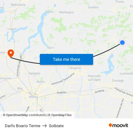 Darfo Boario Terme to Solbiate map
