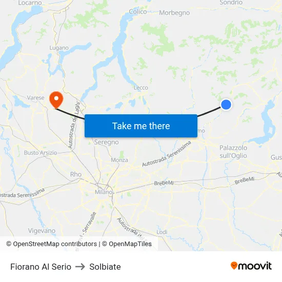 Fiorano al Serio to Solbiate map