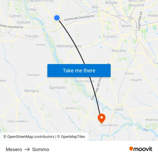 Mesero to Sommo map