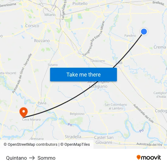 Quintano to Sommo map