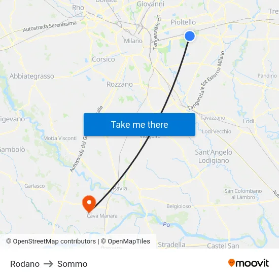 Rodano to Sommo map