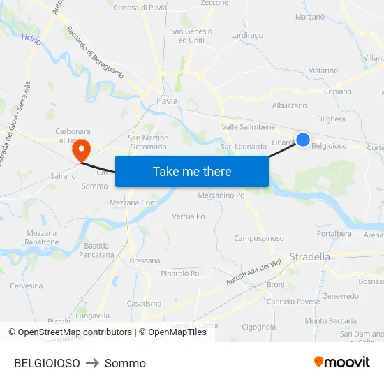 BELGIOIOSO to Sommo map