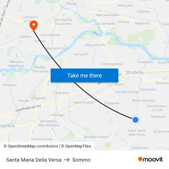 Santa Maria Della Versa to Sommo map