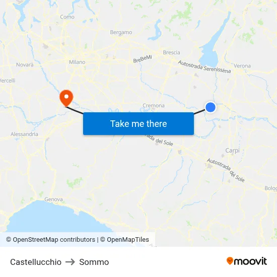 Castellucchio to Sommo map