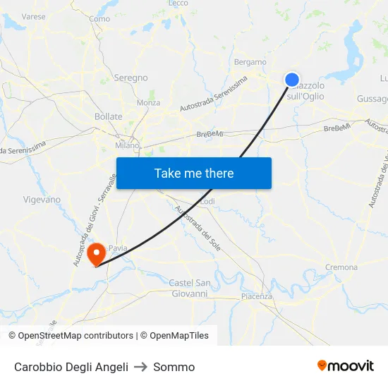 Carobbio Degli Angeli to Sommo map