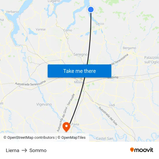 Lierna to Sommo map