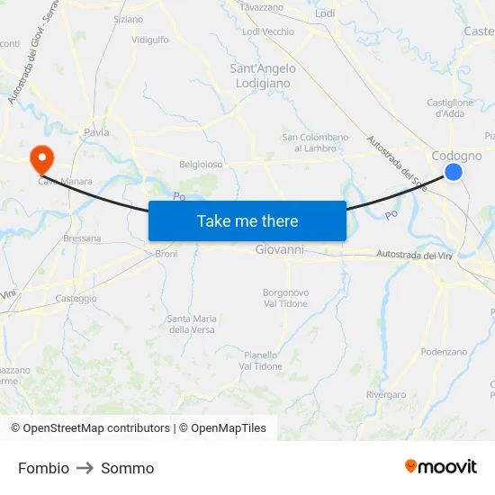 Fombio to Sommo map