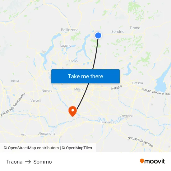 Traona to Sommo map