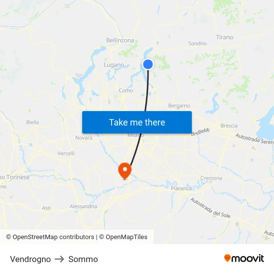 Vendrogno to Sommo map
