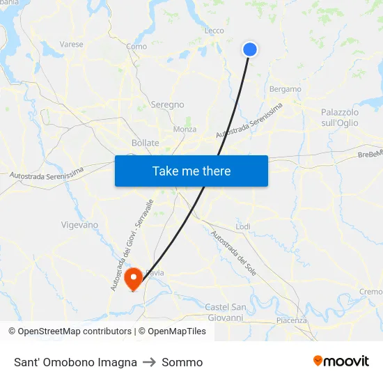 Sant' Omobono Imagna to Sommo map