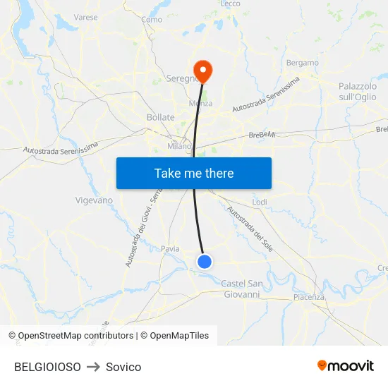 BELGIOIOSO to Sovico map