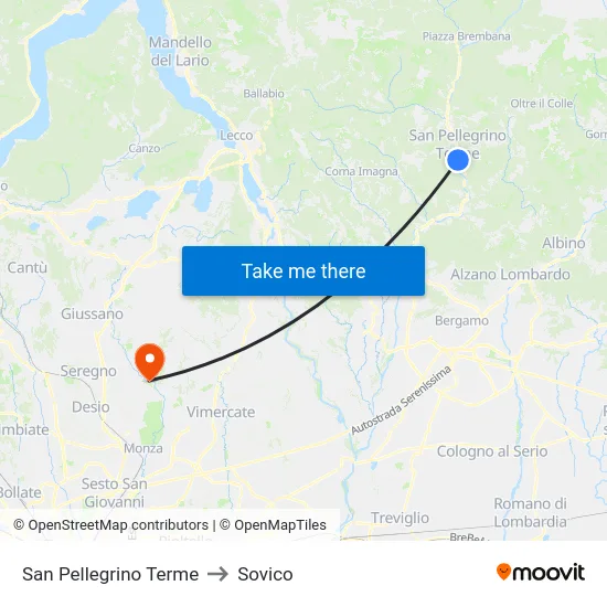 San Pellegrino Terme to Sovico map