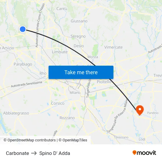 Carbonate to Spino D' Adda map