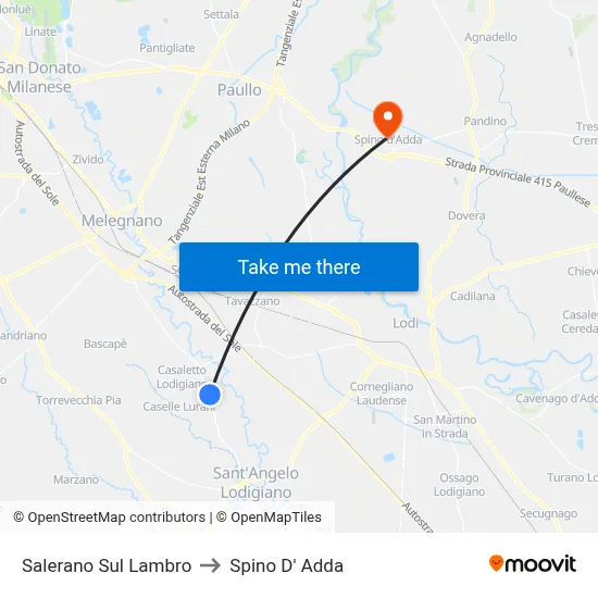 Salerano Sul Lambro to Spino D' Adda map