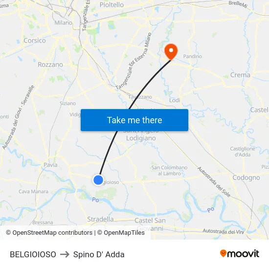 BELGIOIOSO to Spino D' Adda map