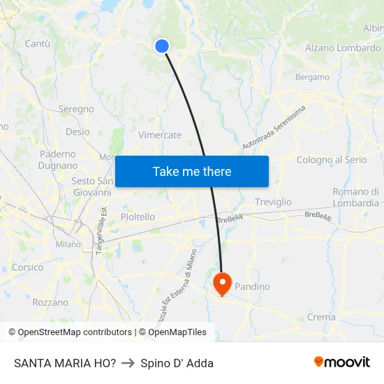 Santa Maria Ho? to Spino D' Adda map