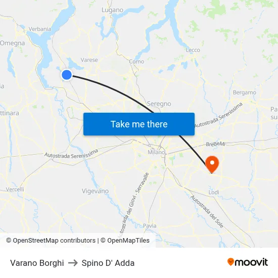 Varano Borghi to Spino D' Adda map