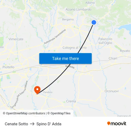 Cenate Sotto to Spino D' Adda map