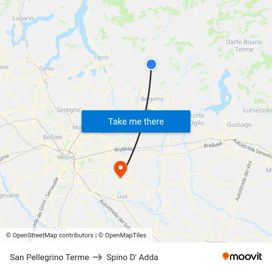 San Pellegrino Terme to Spino D' Adda map