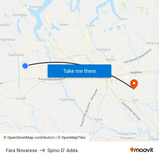 Fara Novarese to Spino D' Adda map