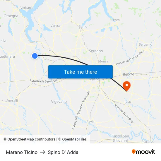 Marano Ticino to Spino D' Adda map