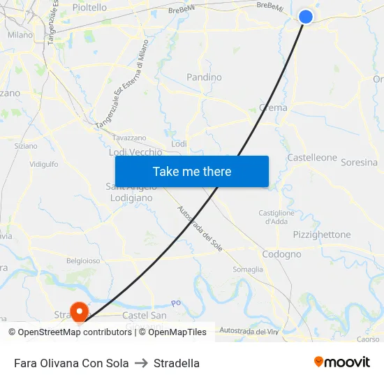 Fara Olivana Con Sola to Stradella map