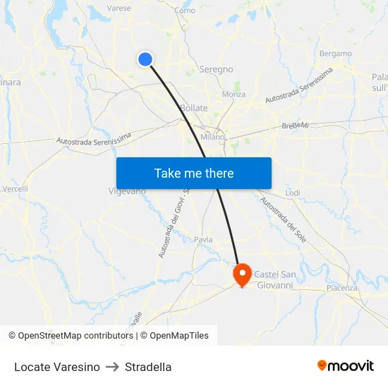 Locate Varesino to Stradella map