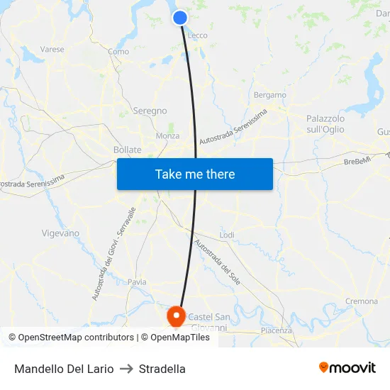 Mandello Del Lario to Stradella map