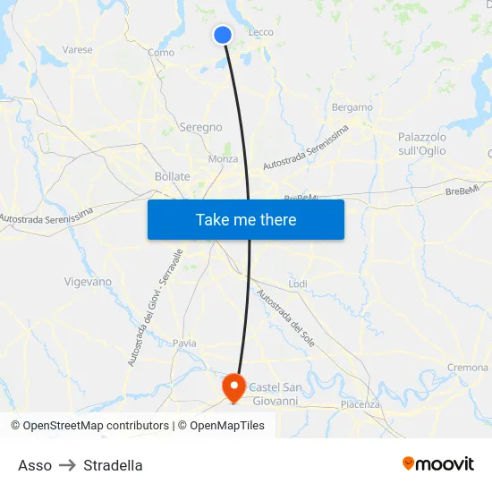 Asso to Stradella map