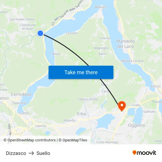 Dizzasco to Suello map