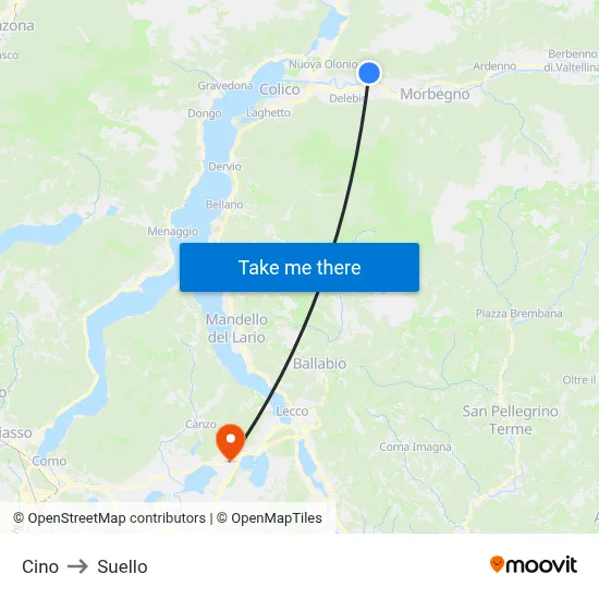 Cino to Suello map