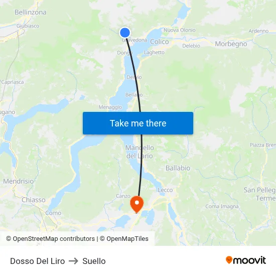 Dosso Del Liro to Suello map