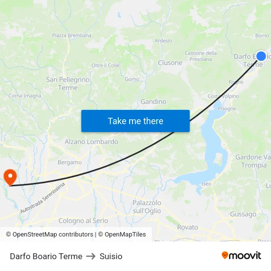 Darfo Boario Terme to Suisio map