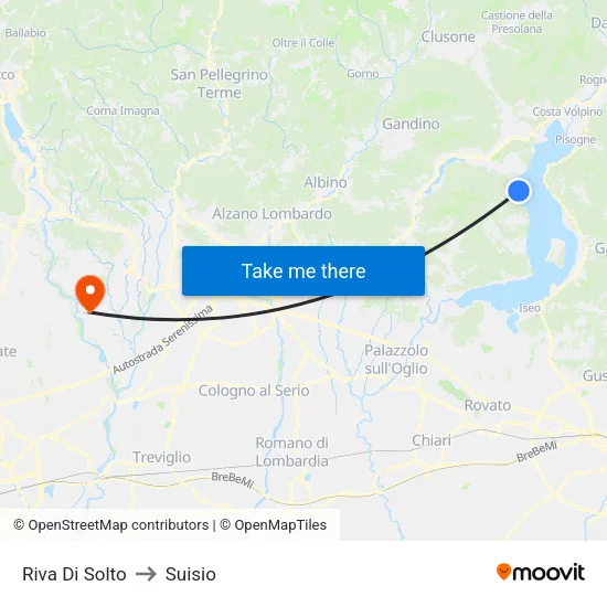 Riva Di Solto to Suisio map