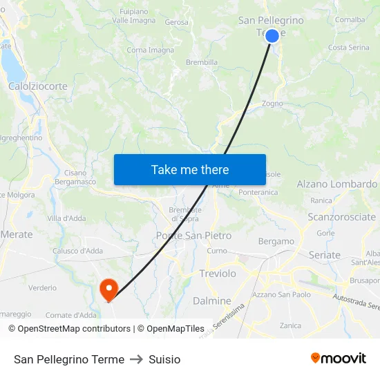 San Pellegrino Terme to Suisio map