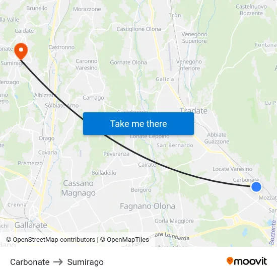 Carbonate to Sumirago map